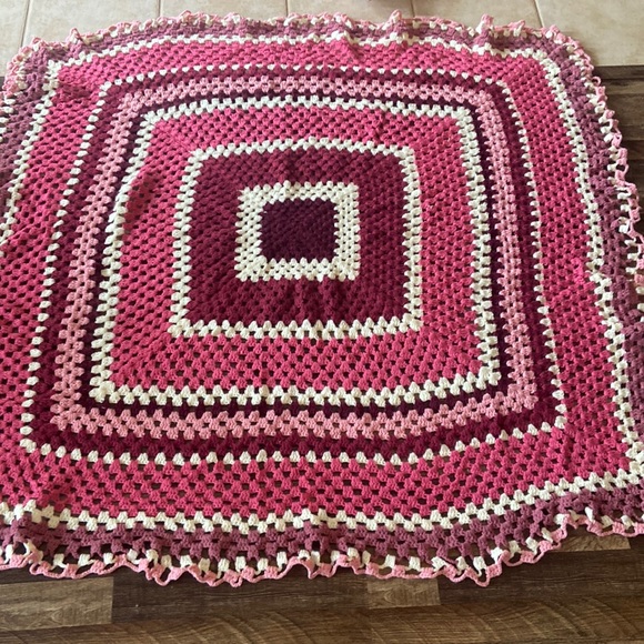 Hand Crafted Other - Handmade Large crochet pinks cottagecore blanket